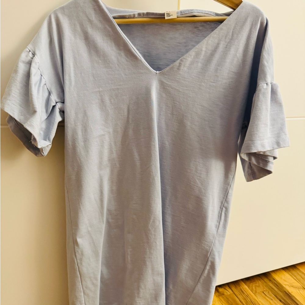 H&M Soft Blue V-Neck Blouse